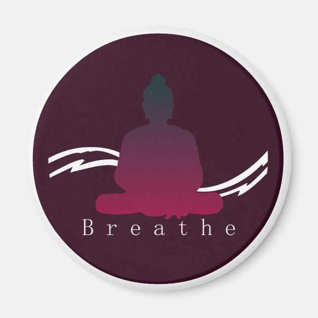 "Breathe" Beautiful Buddha Magnet. Magnet (Front)