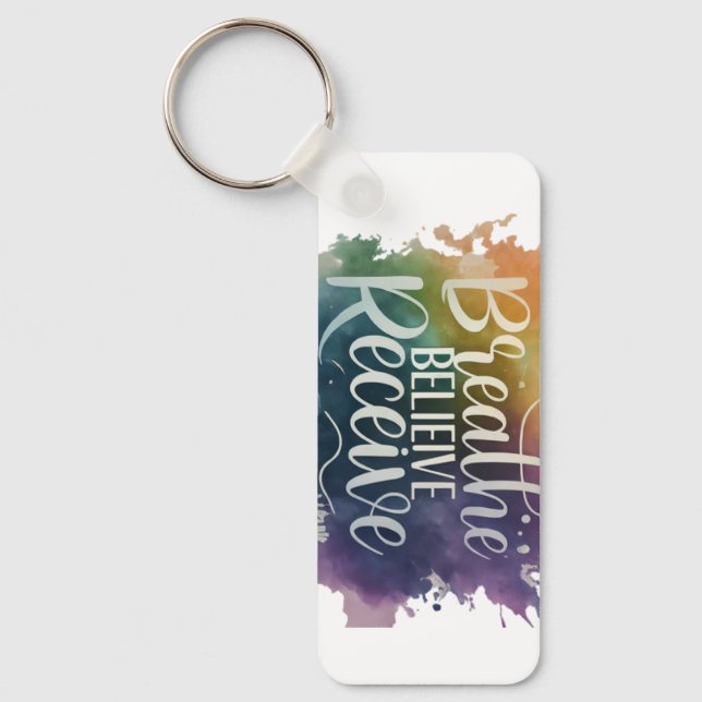 Breathe, Believe, Receive: Key to Calm Ring (Front)