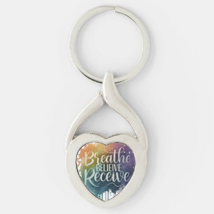 Breathe, Believe, Receive - Twisted Heart Keychain