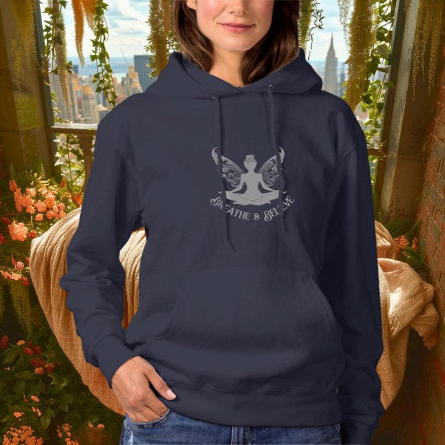 Breathe & Believe – Silver Fairy Yoga Design Hoodie (Creator Uploaded)