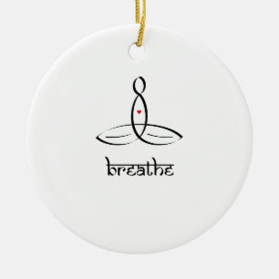 Breathe - Black Sanskrit style Ceramic Tree Decoration