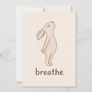 Breathe Bunny Minimalist Magnet Card