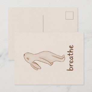 Breathe Bunny Minimalist Postcard