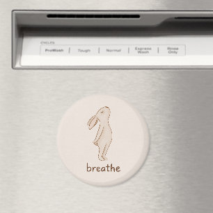 Breathe Bunny Round Magnet