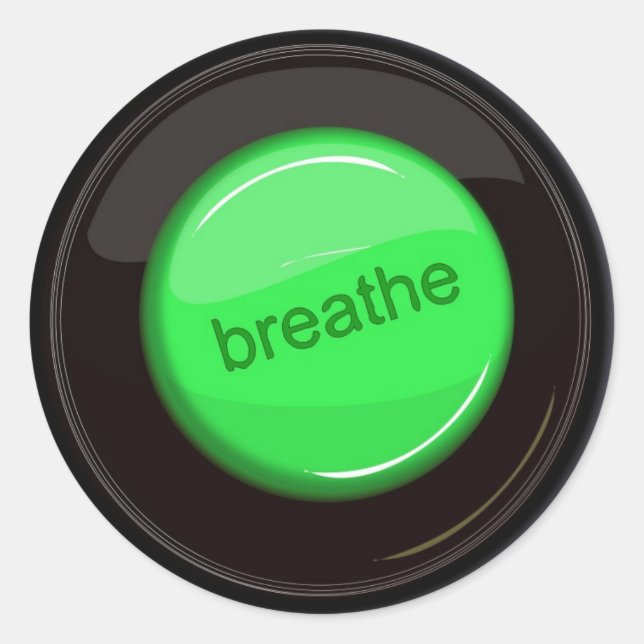 Breathe Button Classic Round Sticker (Front)