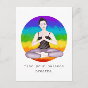 breathe. chakras postcard