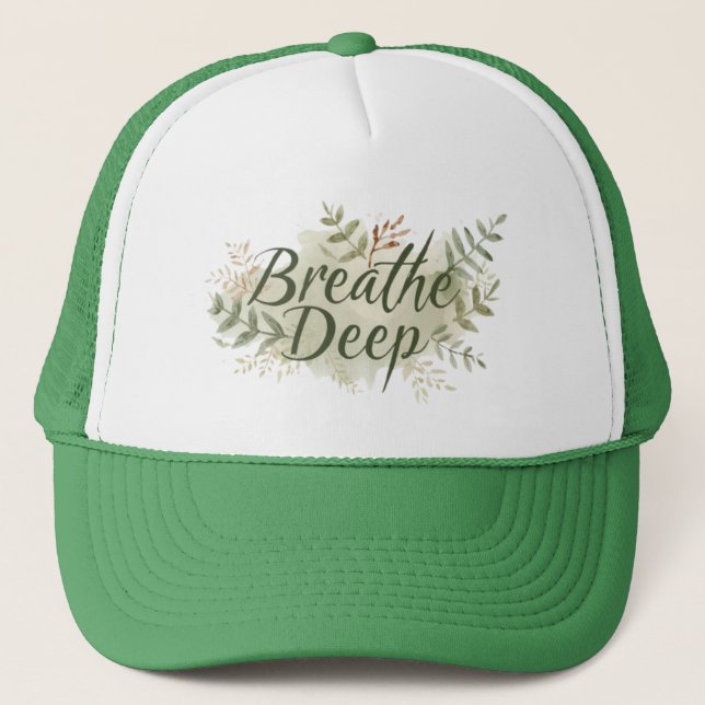 “Breathe Deep” Minimalist Cap – Calm & Mindful Str (Front)