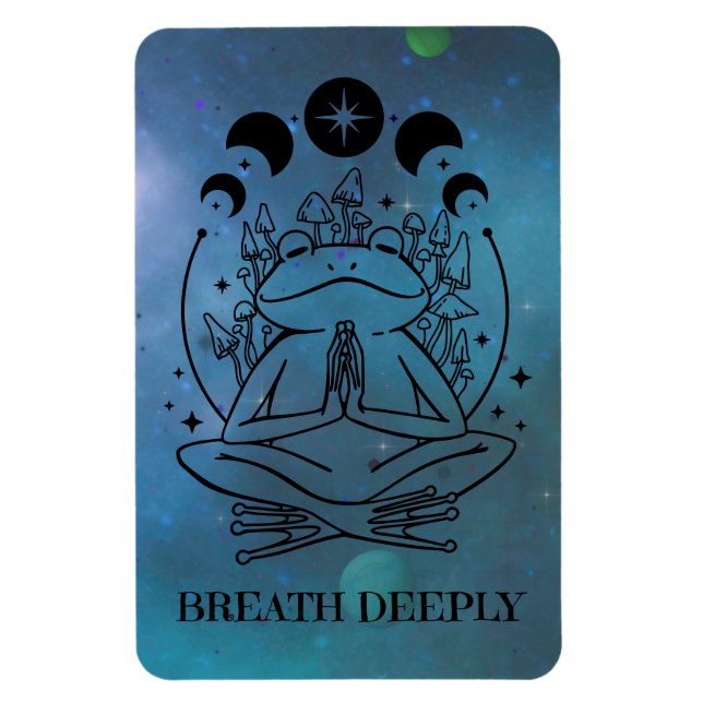 Breathe Deeply Zen Frog Magnet (Vertical)