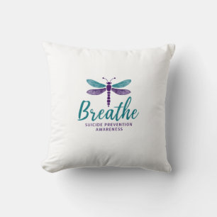Breathe Dragonfly Suicide Prevention mental health Cushion
