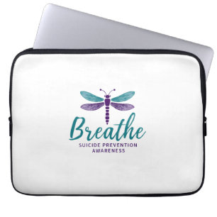 Breathe Dragonfly Suicide Prevention mental health Laptop Sleeve