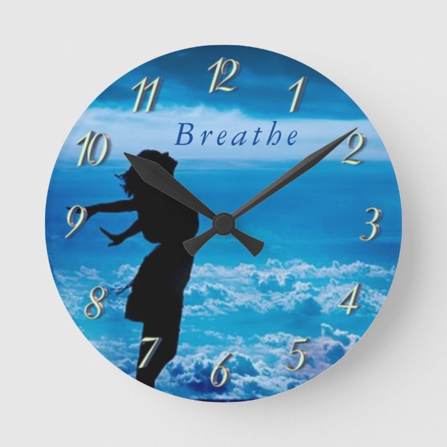 Breathe Encouragement Wall Clock - Customise (Front)