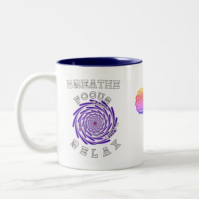 Breathe Focus Relax Two-Tone Coffee Mug (Left)