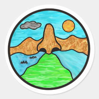 breathe in breathe out classic round sticker