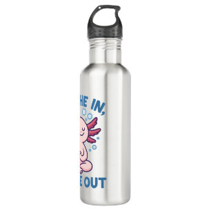 Breathe In Bubble Out Axolotl Yoga 710 Ml Water Bottle