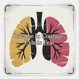 Breathe In Courage, Exhale Fear Square Sticker
