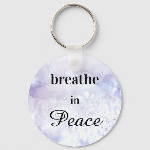 *~* Breathe in Peace Lavender Watercolor Keychain