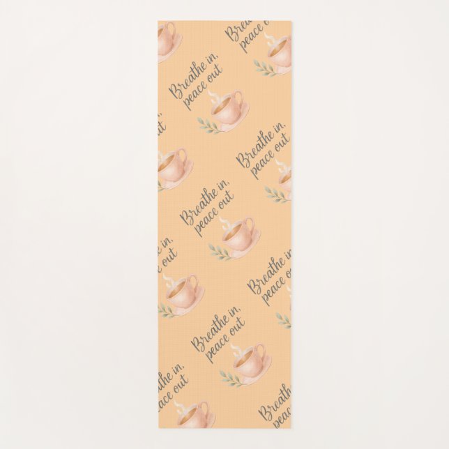 Breathe In, Peace Out Yoga Mat (Front)