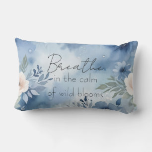 Breathe in the calm of wild blooms lumbar cushion