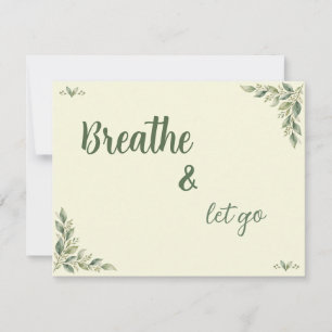 Breathe & Let Go Botanical Zen Personalised Card
