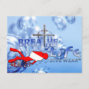 breathe life dive wear postcard