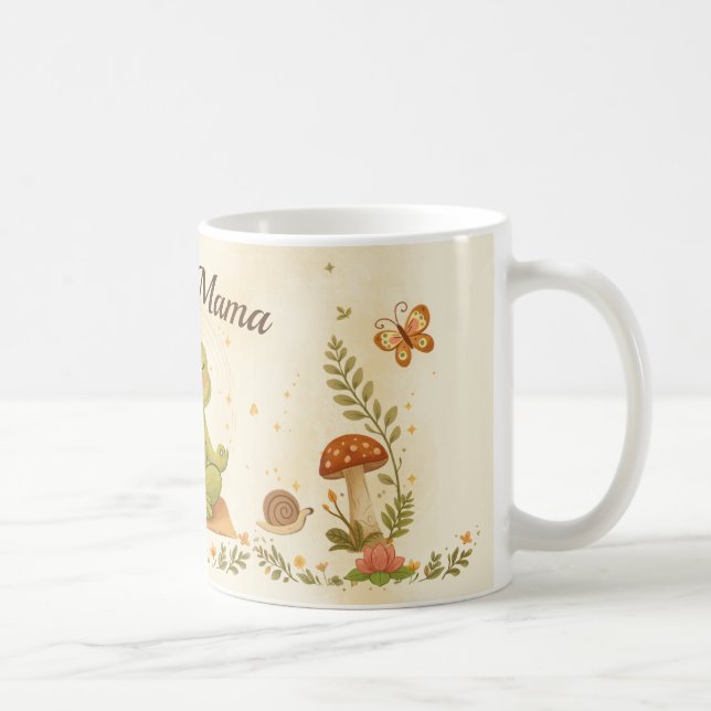 Breathe Mama Cute Frog Mindfulness Art Coffee Mug (Right)