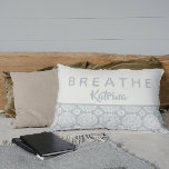Breathe Meditation Throw Pillow<br><div class="desc">Encourage yourself to breathe with this lovely mandala personalised throw pillow! Matching yoga mat available!</div>