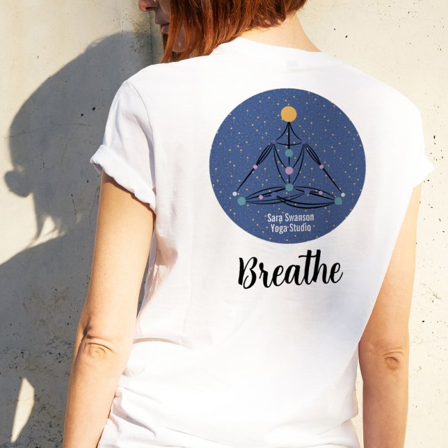 Breathe Meditation Yoga Instructor Blue T-Shirt (Creator Uploaded)