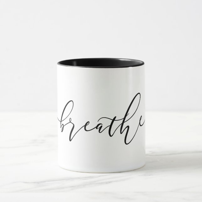 Breathe Meditation Yoga Minimalistic Mug (Center)