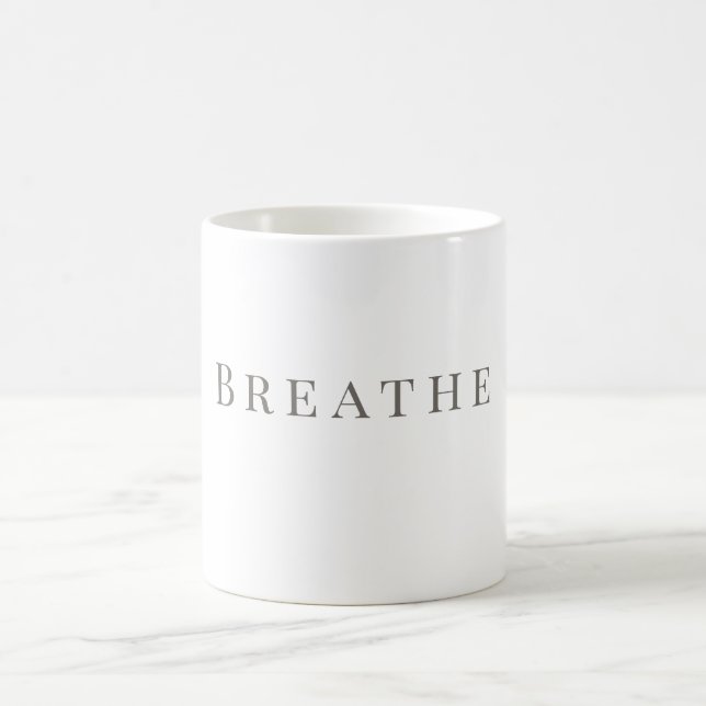 Breathe Mug – Minimalist Typography Design (Center)