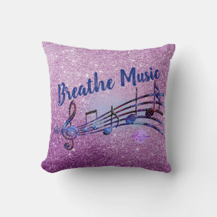 Breathe Music Purple Faux Glitter Cushion