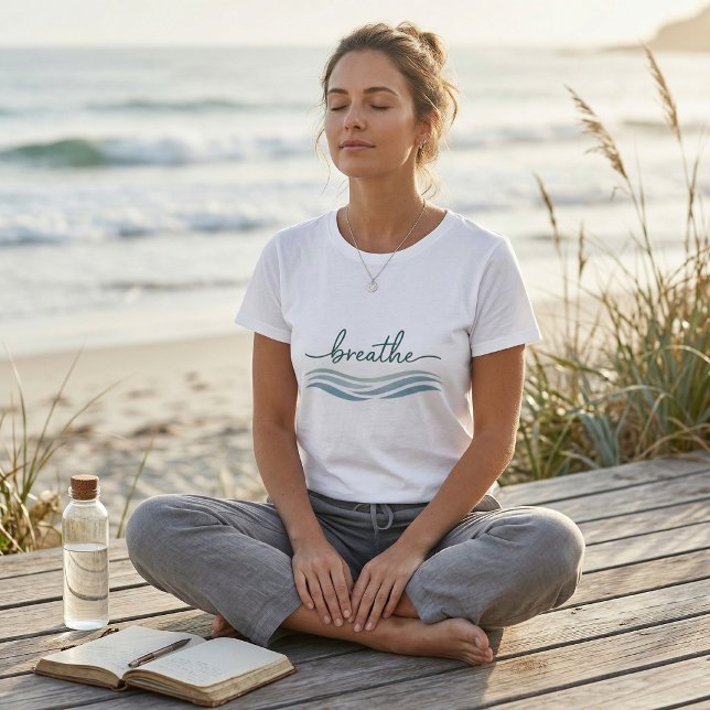 Breathe Ocean Wave Minimalist Tri-Blend Shirt (Creator Uploaded)