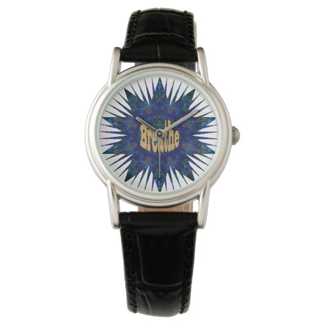 Breathe, On Blue Boho Star,  Watch (Front)