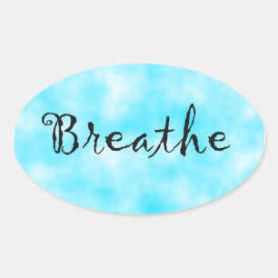 Breathe-oval sticker