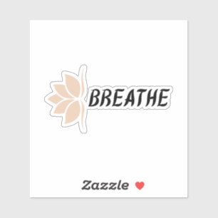 Breathe Pink Flower Vinyl Sticker