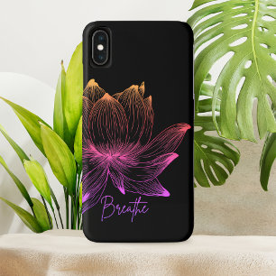 Breathe Rainbow Lotus Black Positive Floral iPhone XS Max Case