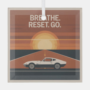 Breathe. Reset. Go Glass Tree Decoration