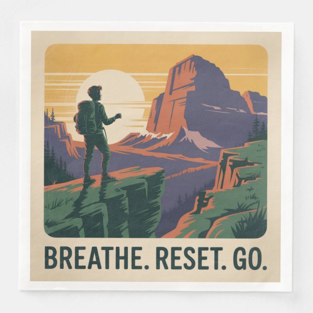 Breathe. Reset. Go. Napkin (Front)