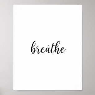 Breathe Script Quote Wall Art