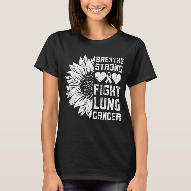 Breathe Strong Fight Lung Cancer Awareness Family T-Shirt (Front)