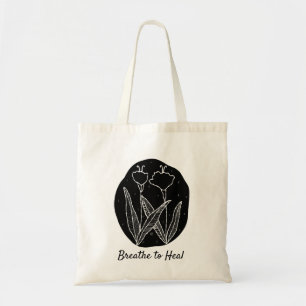 Breathe to heal tote bag