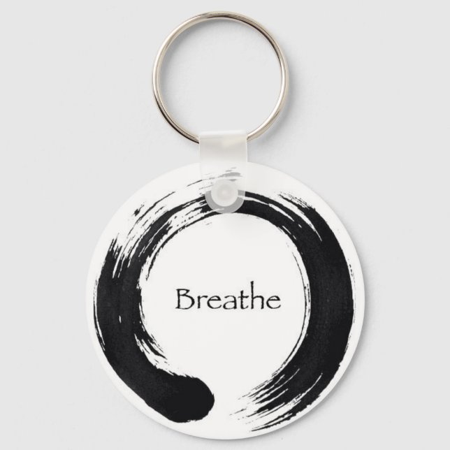 Breathe with Enso symbol Key Ring (Front)