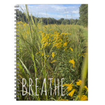 Breathe Yellow Wildflower Meadow Notebook
