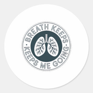 Breathe Yoga Inspiration Wave Sunset Graphic Desig Classic Round Sticker
