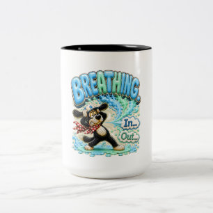 Breathing I'm Out Funny Burnout Two-Tone Coffee Mug