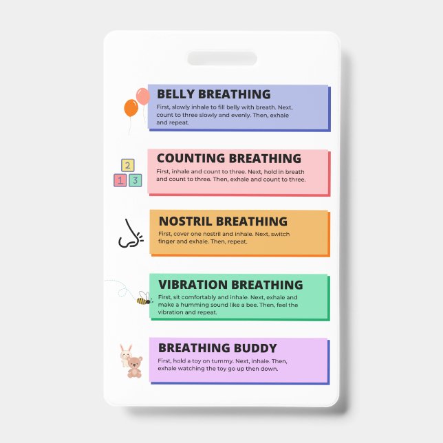 Breathing Techniques Badge Accessory ID Badge (Front)