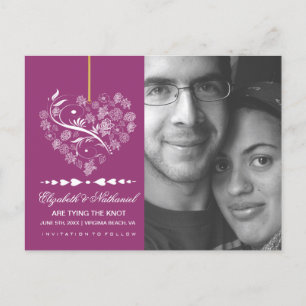 Breathless SAVE THE DATE Postcard- berry Announcement Postcard