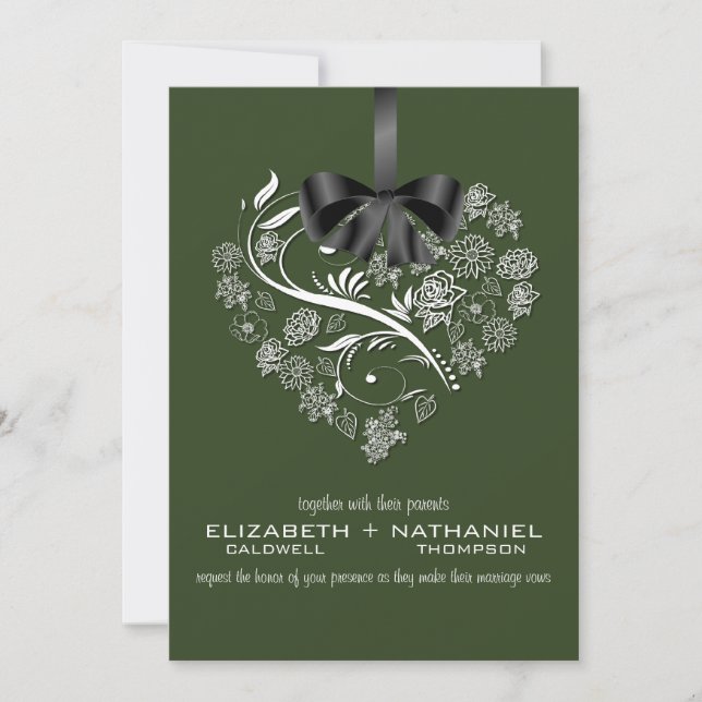 Breathless Wedding Invitation--forest green Invitation (Front)
