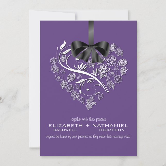 Breathless Wedding Invitation--plum Invitation (Front)