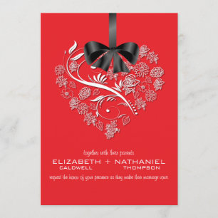 Breathless Wedding Invitation--retro red Invitation