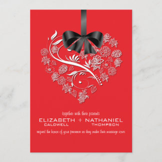 Breathless Wedding Invitation--retro red Invitation